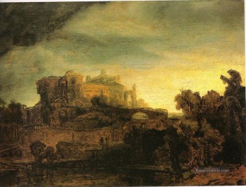 Landschaft mit einem Schloss Rembrandt Ölgemälde